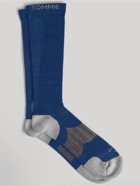 Tommie Copper Men's Blue Travel Over the Calf Compression Socks - Size 12-14.5